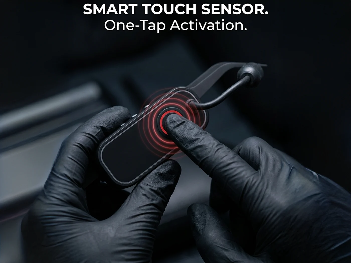 Finger tapping the smart touch sensor on the Hi_friend UV lash lamp module